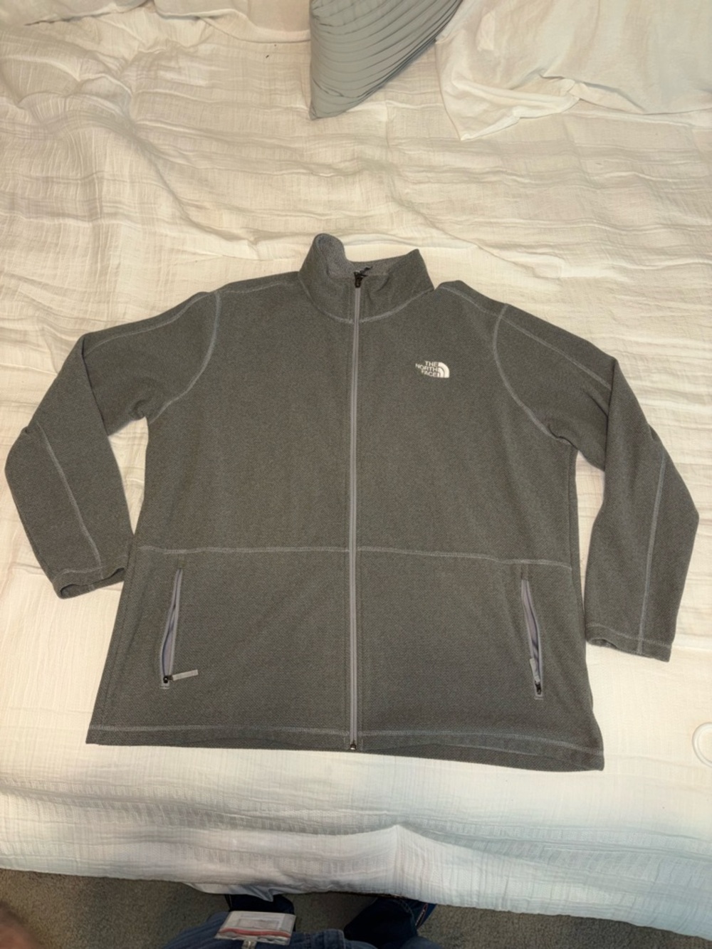 The North Face Men’s Zip Up Jacket Grey Pockets Size XXL
